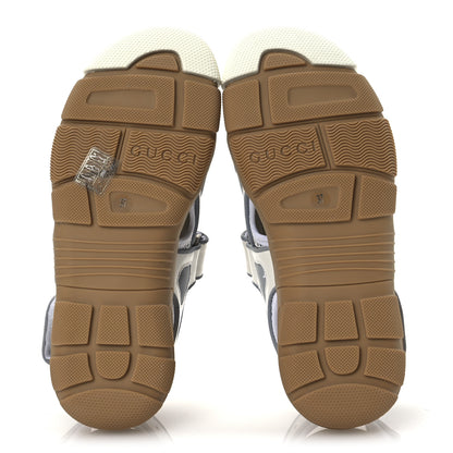 Gucci Mesh Fabric Tinsel Sport Sandals 37 White Silver 7 of 13