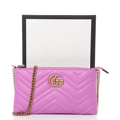 Gucci Calfskin Matelasse Mini GG Marmont Chain Bag Candy Mousse 11 of 11