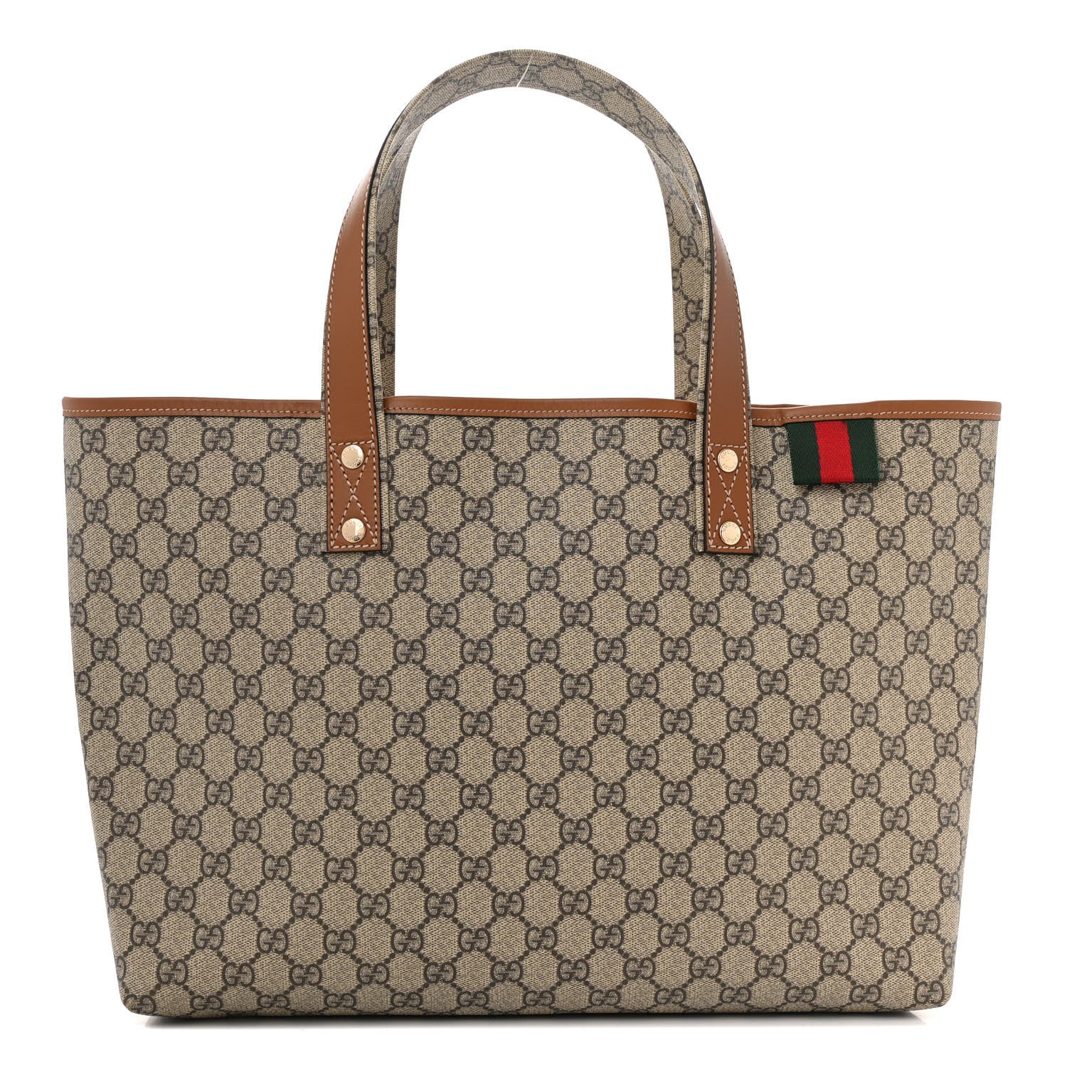 Gucci GG Plus Monogram Medium Signature Web Loop Tote Brown 1 of 12