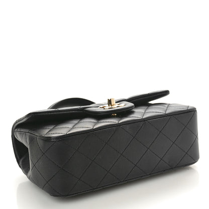 Chanel Lambskin Quilted Mini Top Handle Rectangular Flap Black 4 of 10