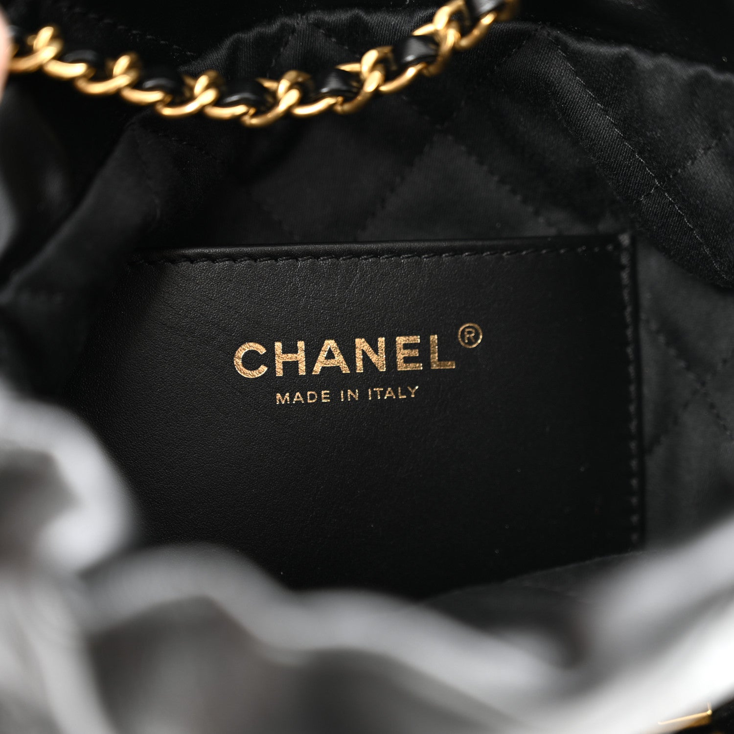 Chanel Shiny Calfskin Quilted Mini Chanel 22 Black 6 of 11