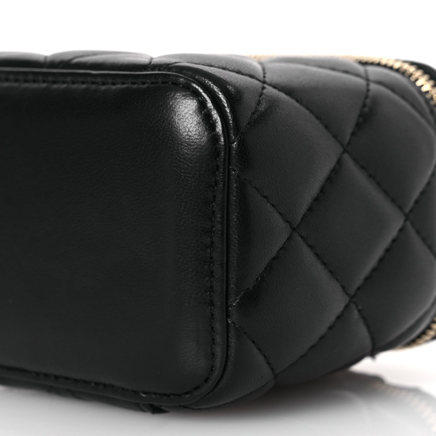 Chanel Lambskin Quilted Mini Vanity Case With Chain Black 10 of 11