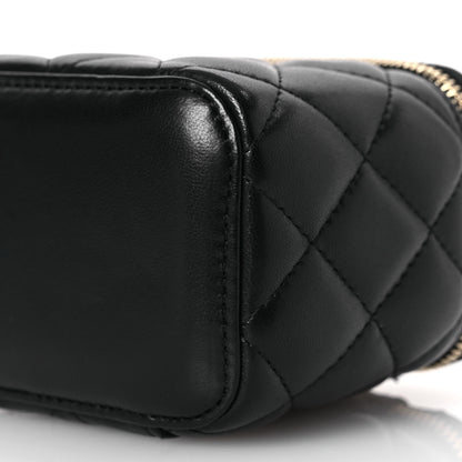 Chanel Lambskin Quilted Mini Vanity Case With Chain Black 10 of 11