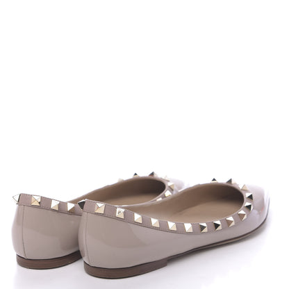 Valentino Garavani Patent Rockstud Ballerina Flats 37 Poudre 4 of 12