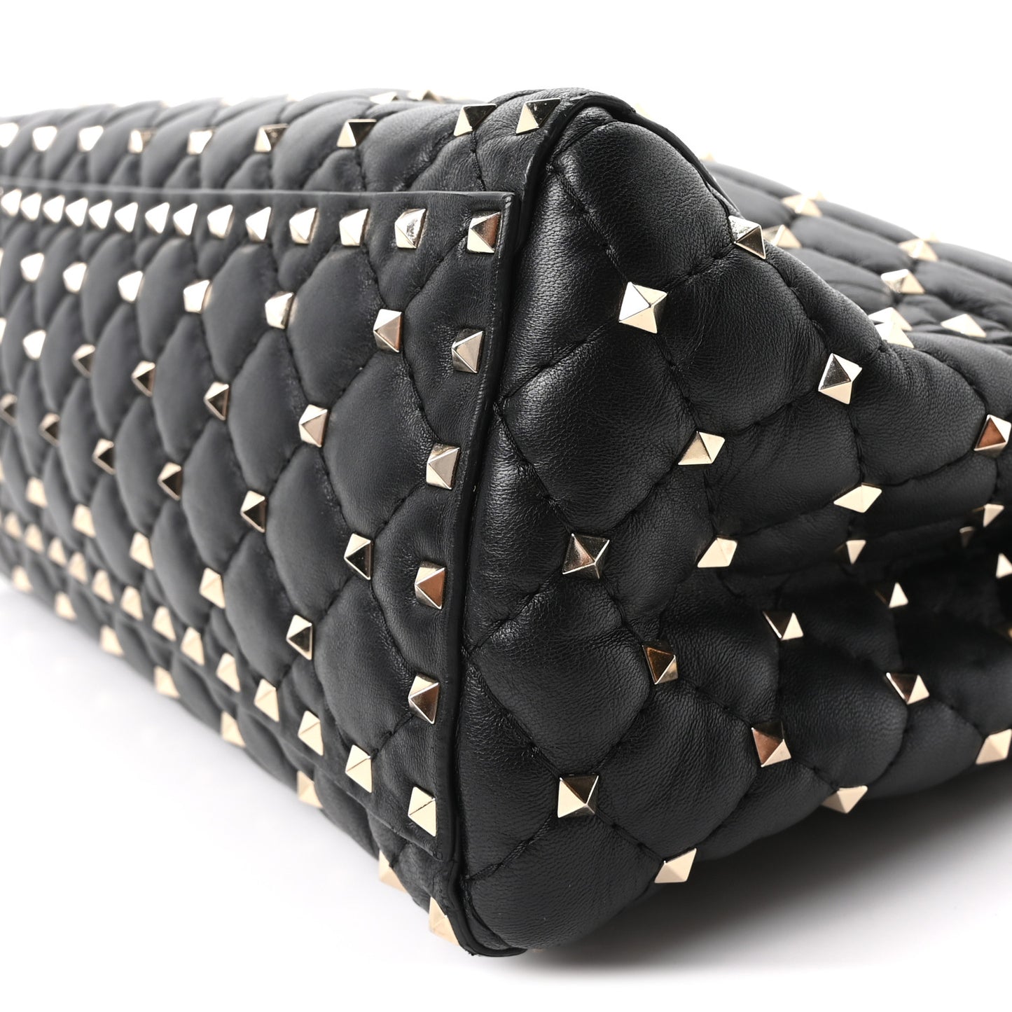 Nappa Rockstud Spike Shoulder Tote Black