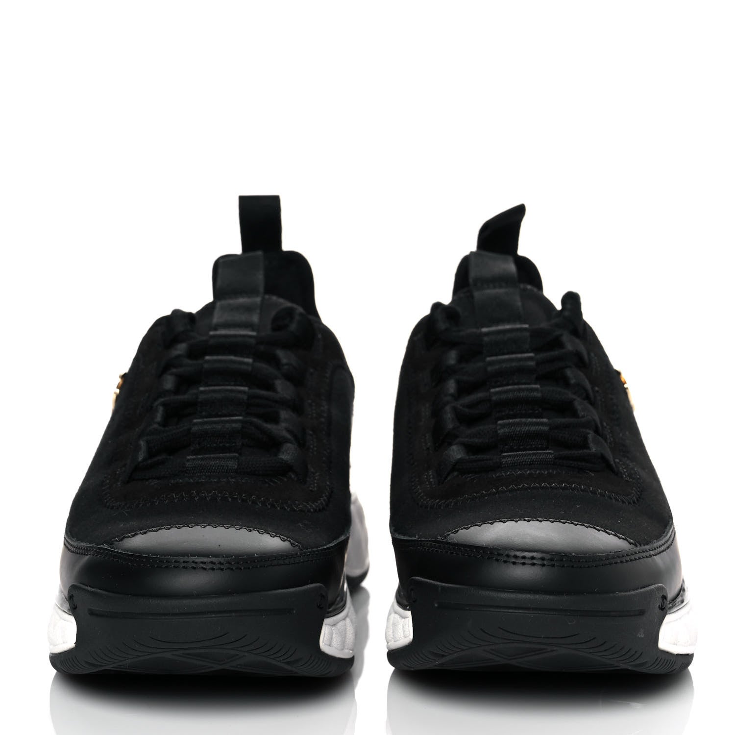 Chanel Velvet Calfskin Mixed Fibers CC Sneakers 36 Black 2 of 8