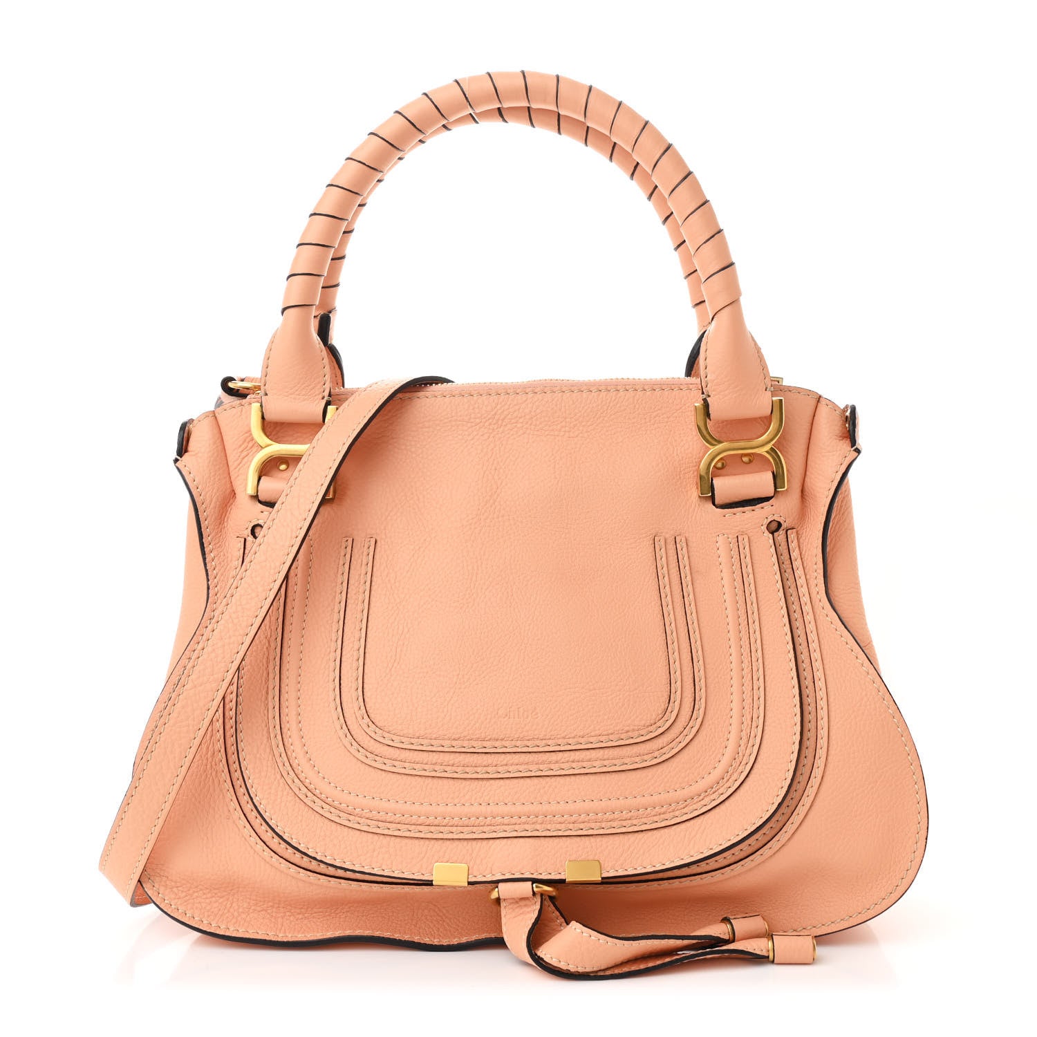 Chloe Calfskin Medium Marcie Satchel Terracotta Pink 1 of 12