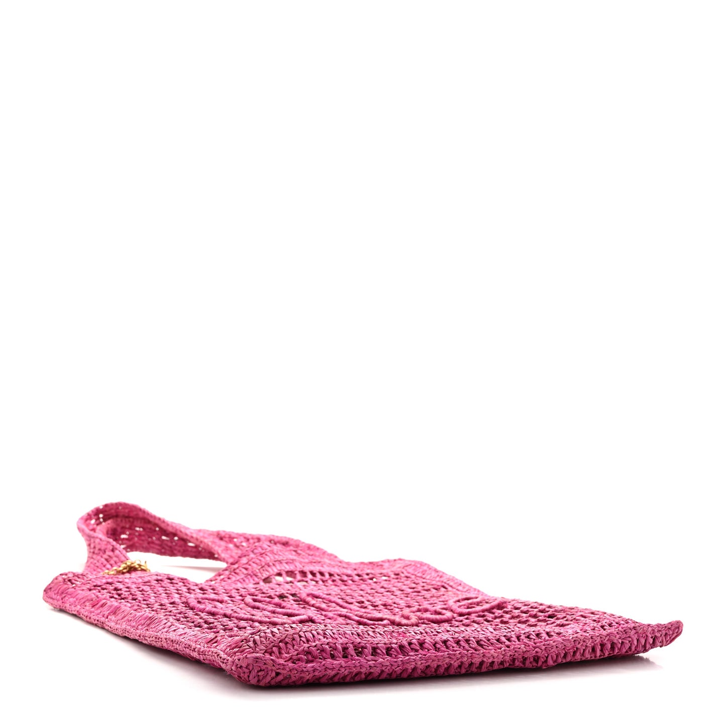 Raffia Summer Banana Tote Fuchsia Rose