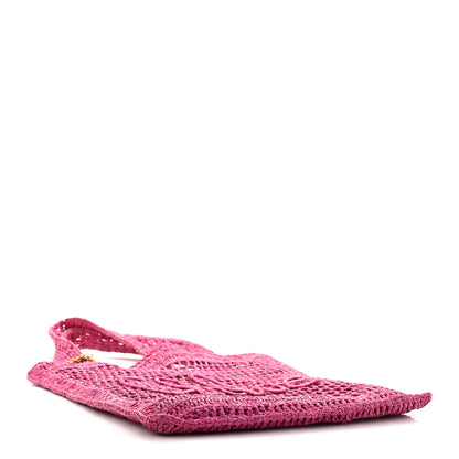 Chloe Raffia Summer Banana Tote Fuchsia Rose 4 of 9