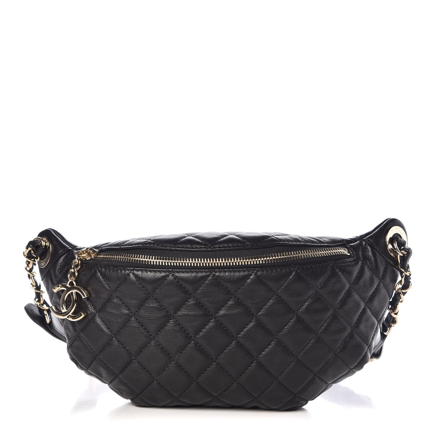 Chanel Calfskin Quilted Banane Waist Bag Fanny Pack Black 1 of 9
