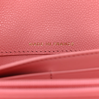 Chanel Caviar Quilted Large Gusset Flap Wallet Pink 7 of 8