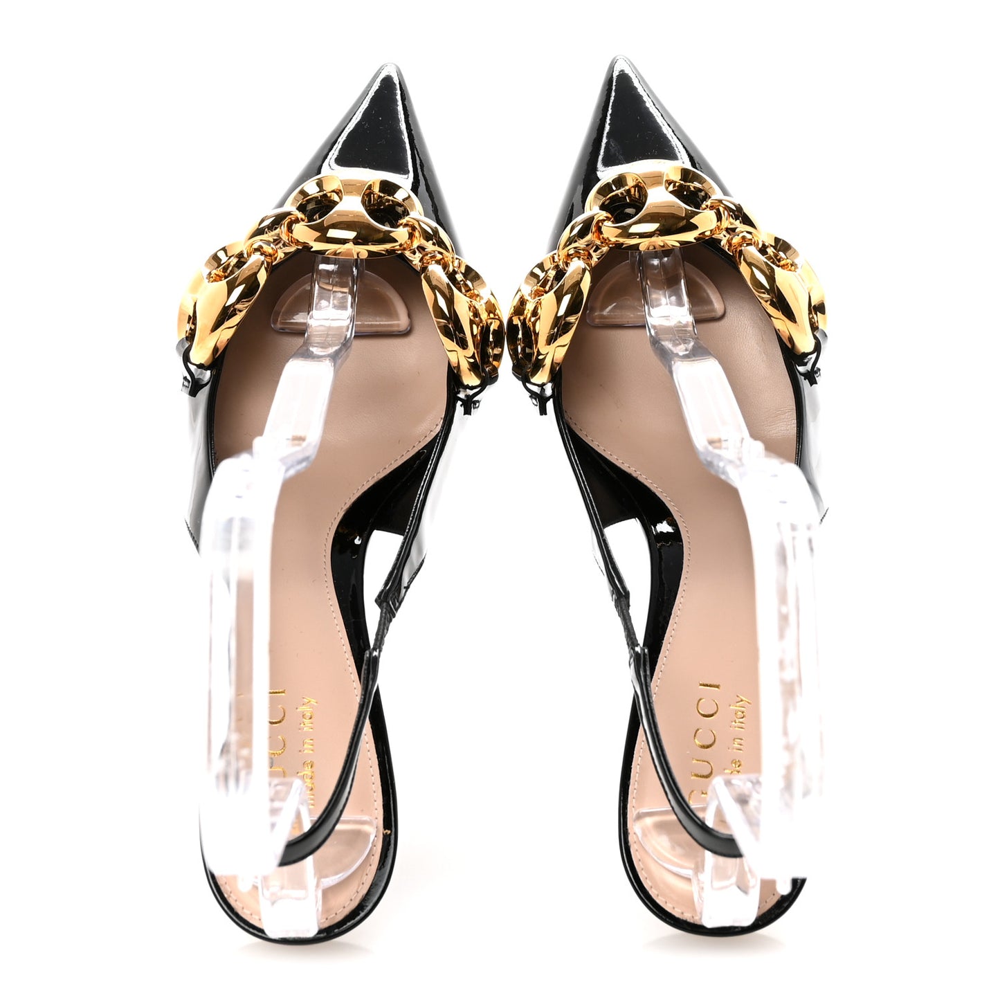 Vernice Crystal Nappa Charlotte Marina Slingback Pumps 37 Black