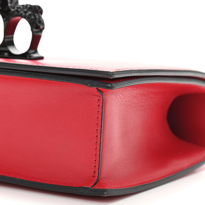 Alexander McQueen Calfskin Jeweled Knuckle Satchel Red 10 of 12