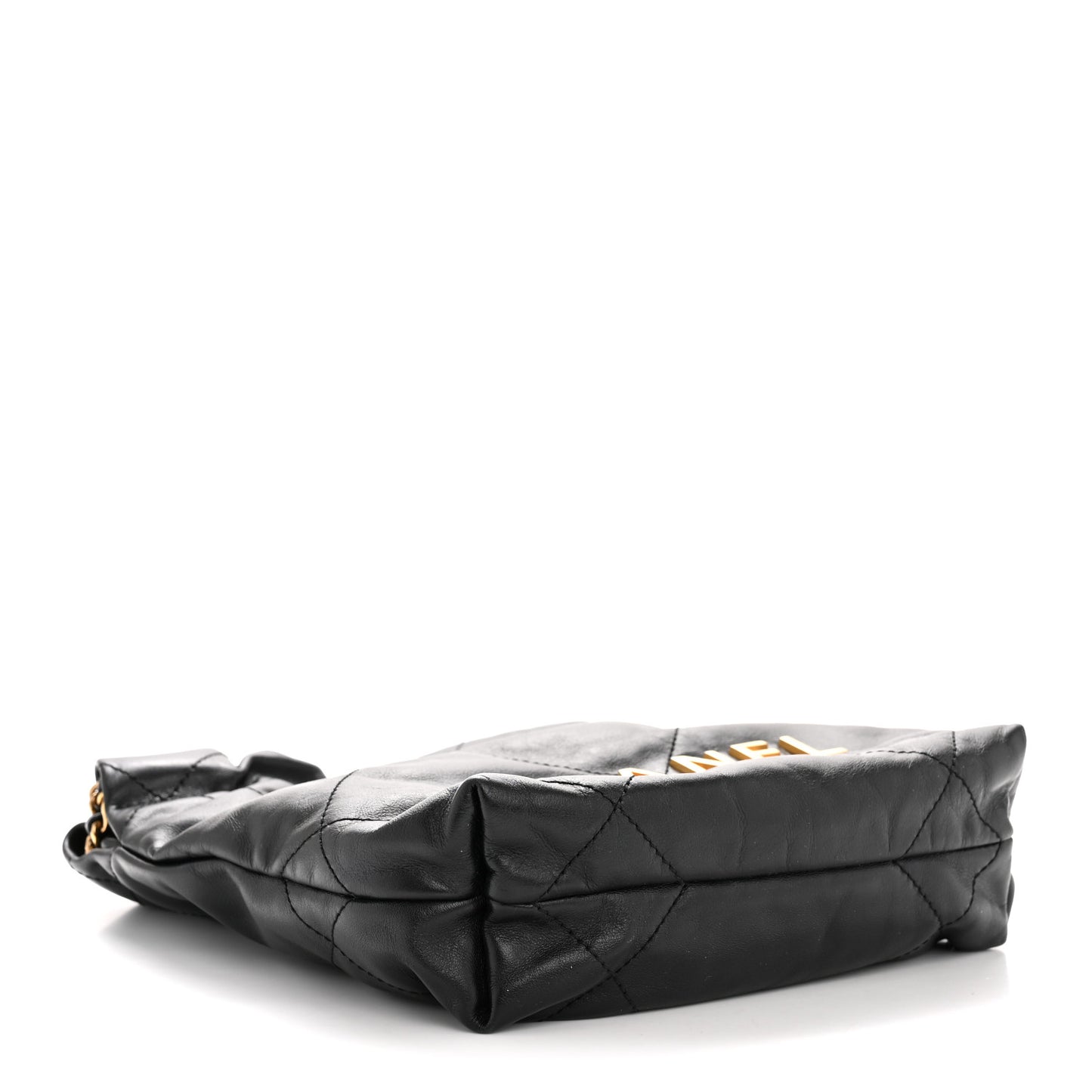 Shiny Calfskin Quilted Mini Chanel 22 Black