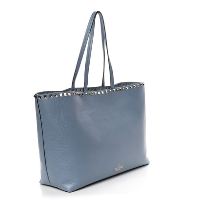 Valentino Garavani Grained Calfskin Rockstud Shoulder Tote Niagara 2 of 10