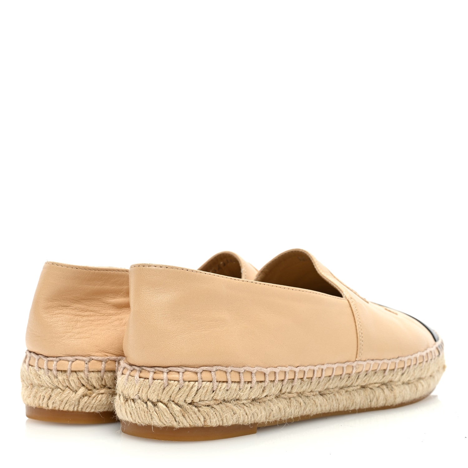 Chanel Lambskin CC Espadrilles 38 Beige Black 4 of 8