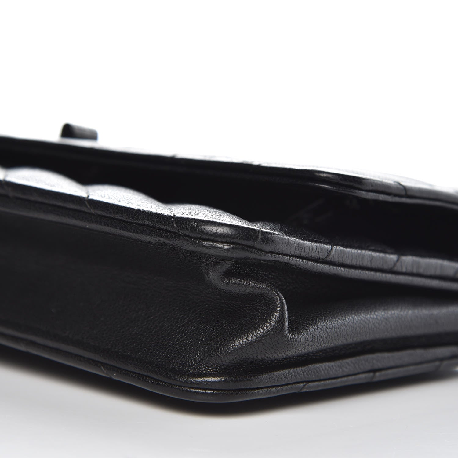 Chanel Sheepskin Chevron Reissue Wallet On Chain WOC So Black 6 of 15