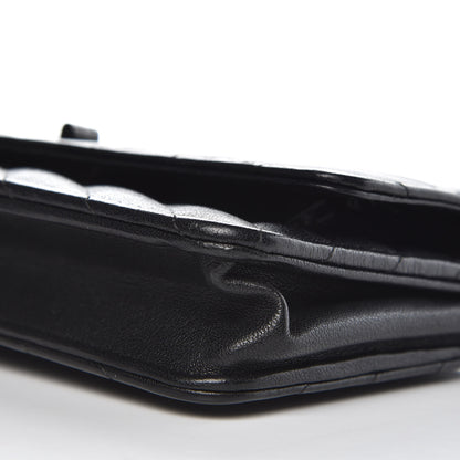Chanel Sheepskin Chevron Reissue Wallet On Chain WOC So Black 6 of 15