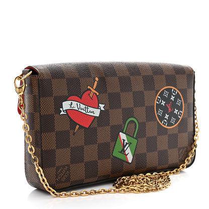 Louis Vuitton Damier Ebene LV Stories Pochette Felicie Chain Wallet 3 of 10