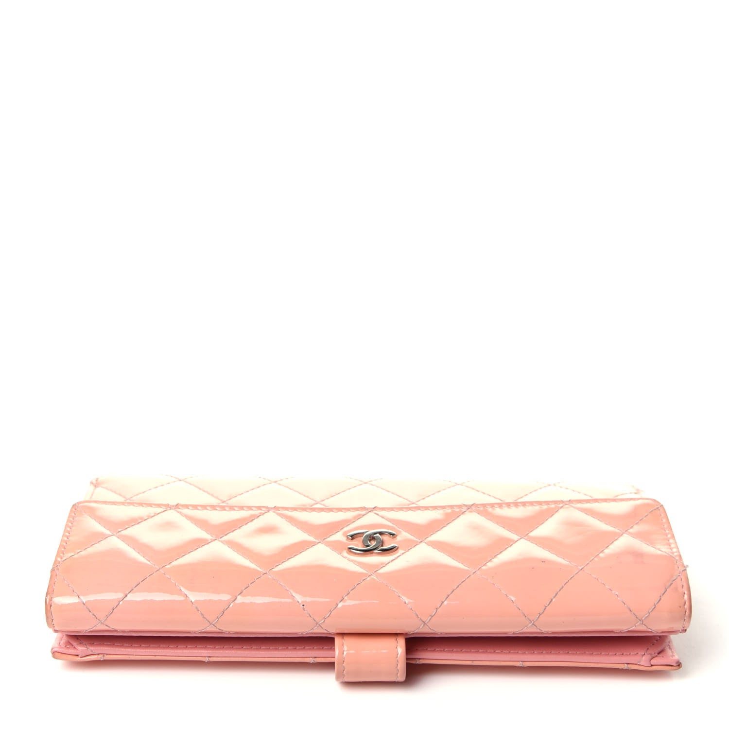 Chanel Patent Calfskin Quilted Flap Wallet Pink 12 of 14