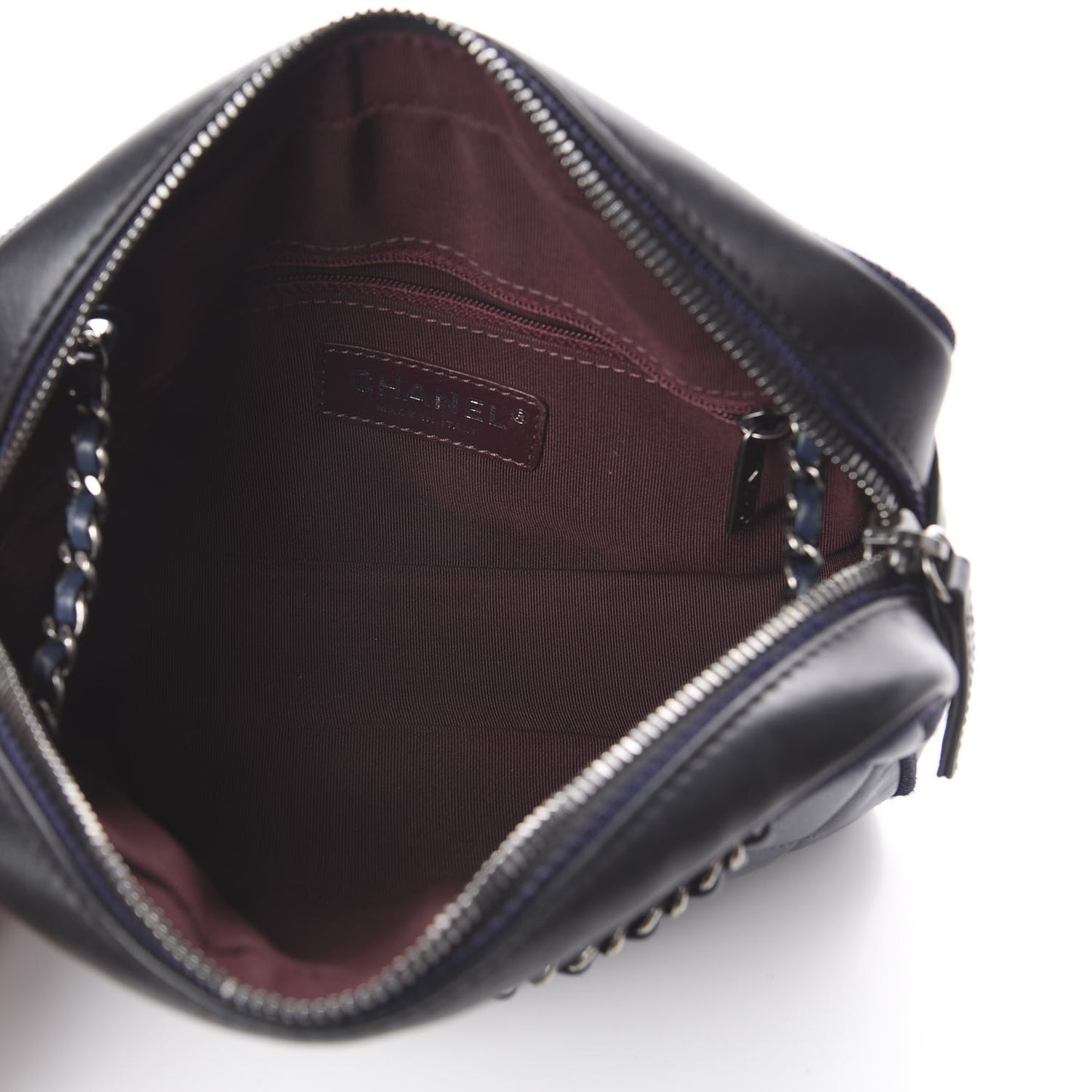 Calfskin Quilted Small Ballerine Camera Case Dark Blue