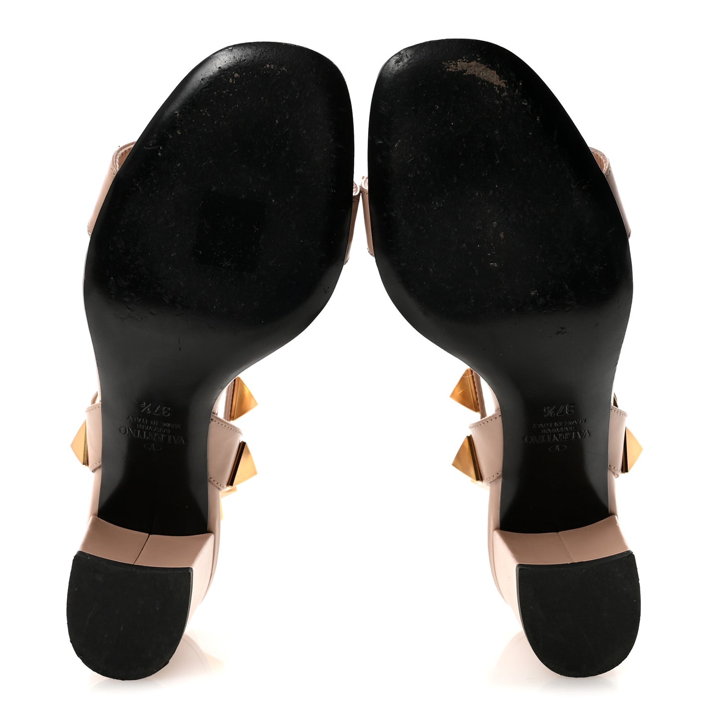 Calfskin Roman Stud 60mm Sandals 37.5 Rose Cannelle