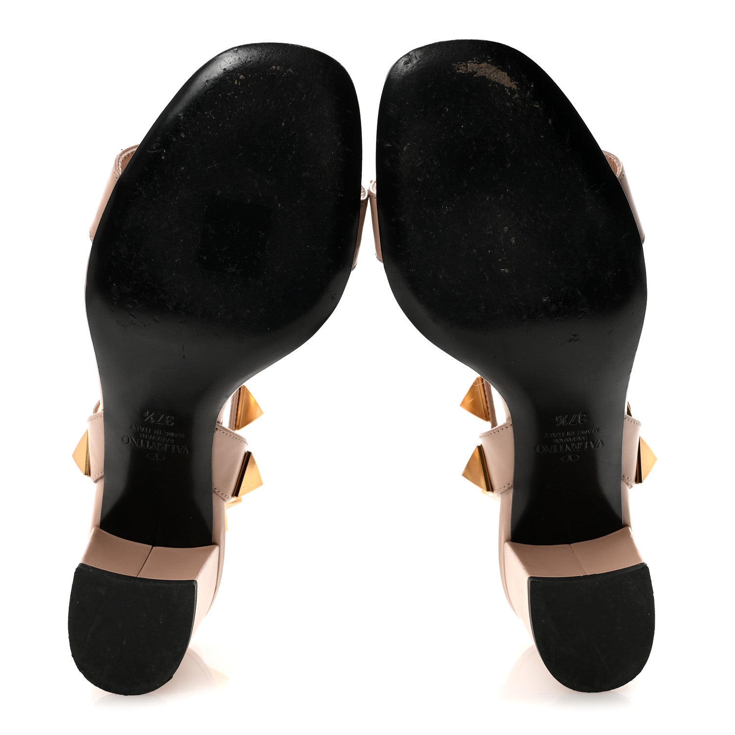 Valentino Garavani Calfskin Roman Stud 60mm Sandals 37.5 Rose Cannelle 6 of 10