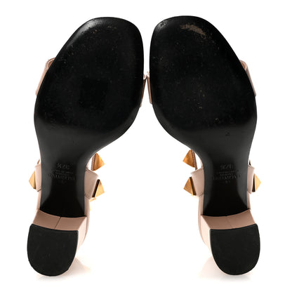 Valentino Garavani Calfskin Roman Stud 60mm Sandals 37.5 Rose Cannelle 6 of 10