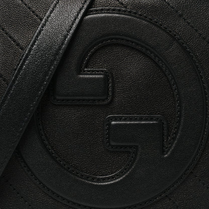 Gucci Sakai Be Green Calfskin Diagonal Stitched Small Blondie Shoulder Bag Black 7 of 9