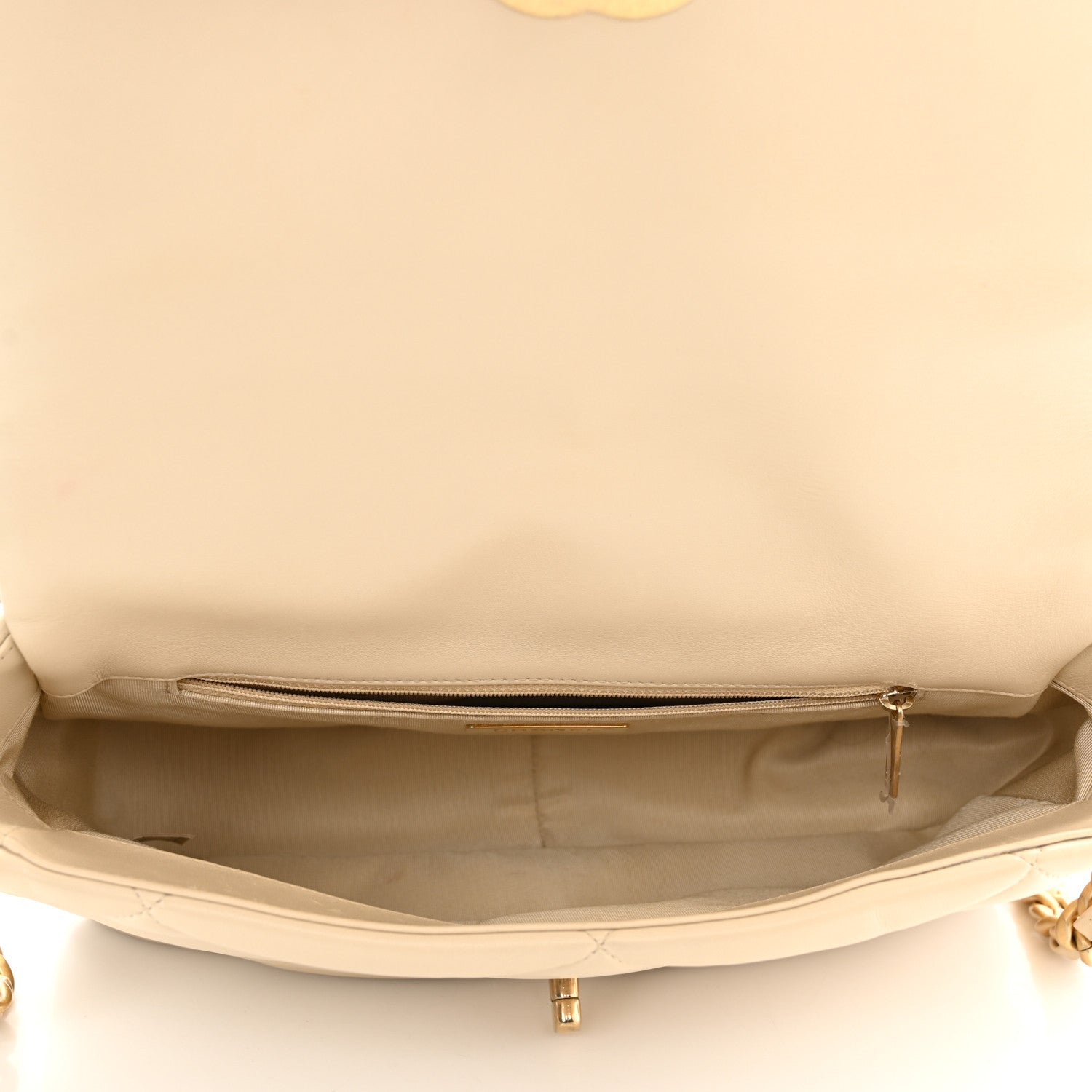 Chanel Lambskin Quilted Large Chanel 19 Flap Beige 5 of 11