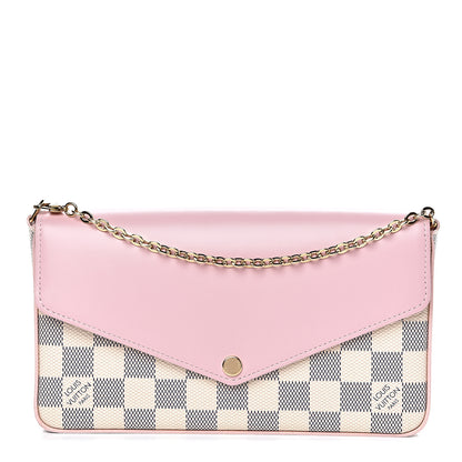 Louis Vuitton Damier Azur Calfskin Pochette Felicie Eau de Rose 1 of 12