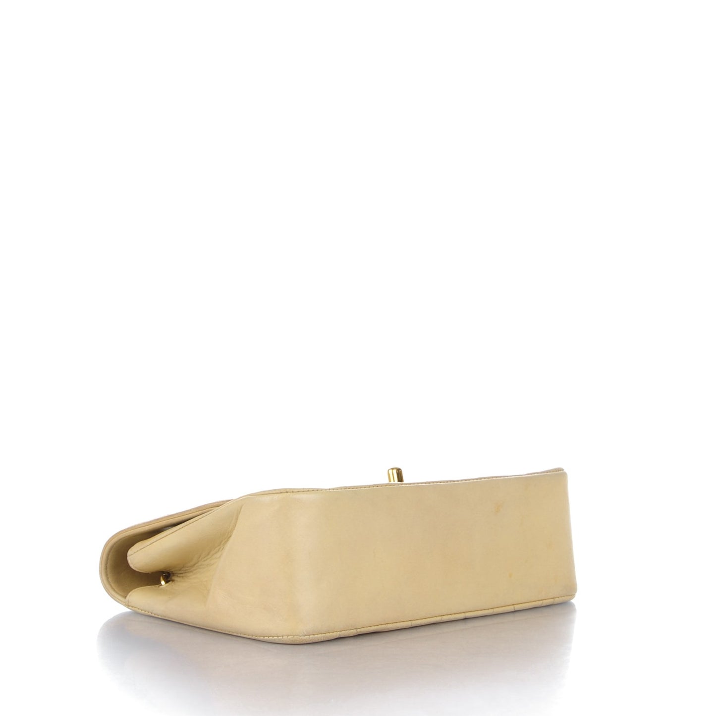 Lambskin Quilted Small Single Flap Beige