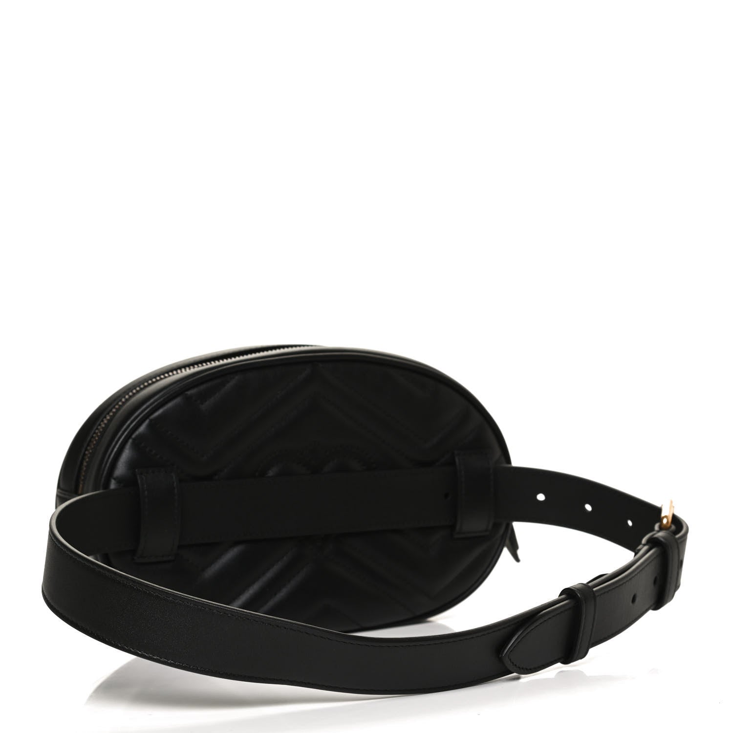 Gucci Calfskin Matelasse GG Marmont Belt Bag 75 30 Black 3 of 13