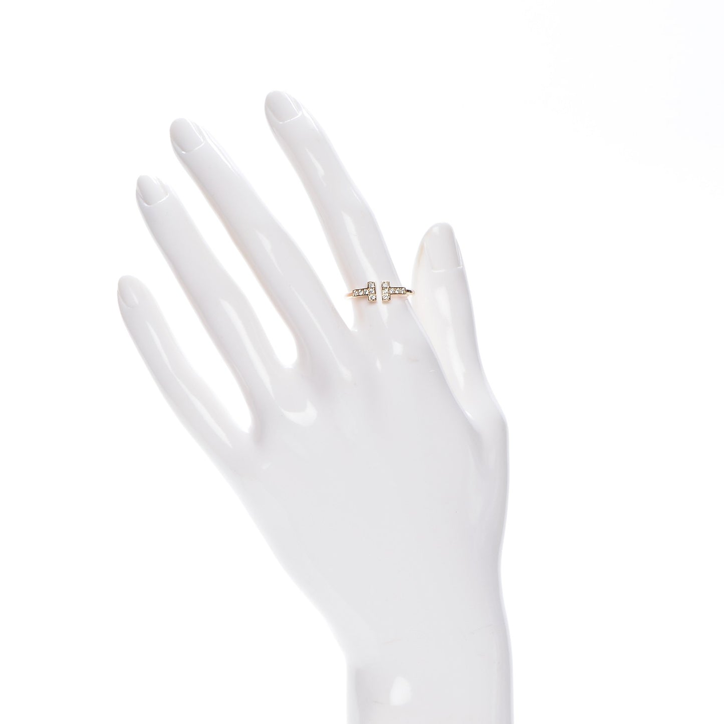 18K Rose Gold Diamond T Wire Ring 52 6