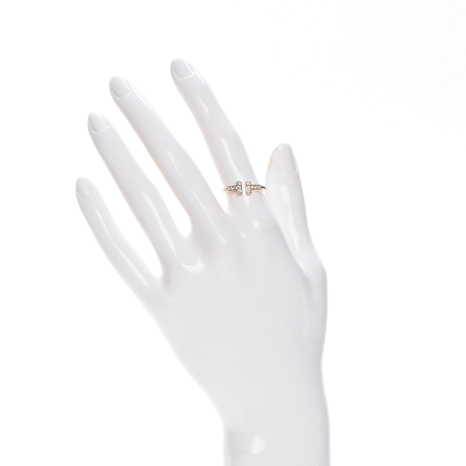Tiffany 18K Rose Gold Diamond T Wire Ring 52 6 2 of 6