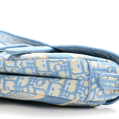 Christian Dior Oblique Embroidered Saddle Bag Cornflower Blue 9 of 10