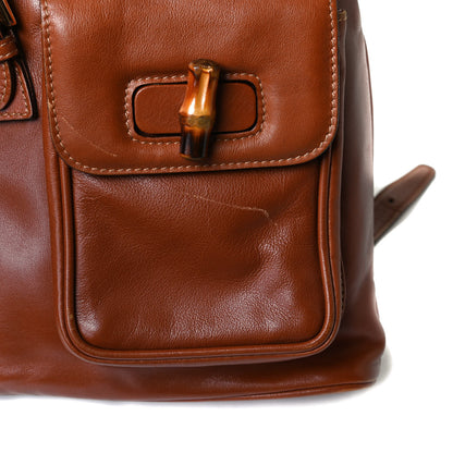 Gucci Calfskin Bamboo Backpack Brown 21 of 31