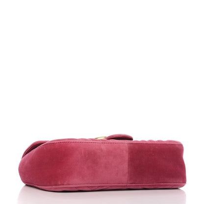 Gucci Velvet Matelasse Small GG Marmont Shoulder Bag Light Raspberry Rose 4 of 10