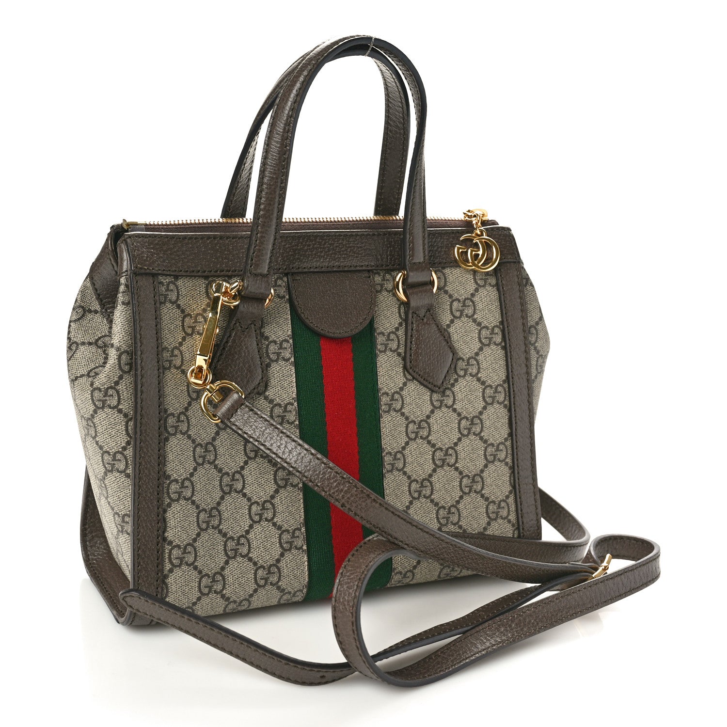 Gucci GG Supreme Monogram Small Ophidia Tote Bag Brown 3 of 10