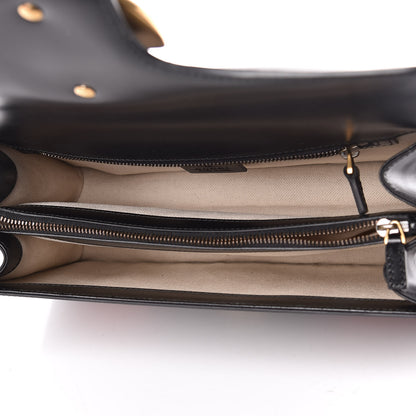 Gucci Knight Calfskin Malaga Kid Heart Medium GG Marmont Chain Handle Bag Black Hibiscus Red Multicolor 5 of 11