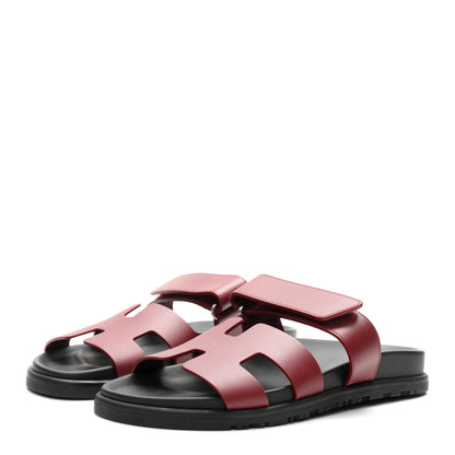 Hermes Calfskin Womens Chypre Sandals 36 Rouge H 4 of 9