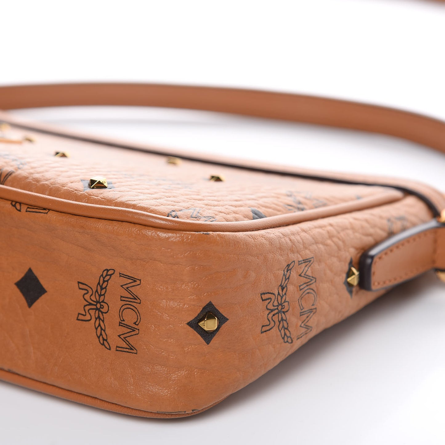 Visetos Studded Small Crossbody Bag Cognac