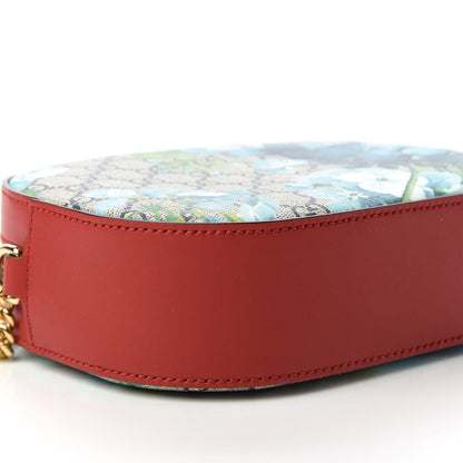 Gucci GG Supreme Monogram Blooms Mini Chain Shoulder Bag Beige Blue Navy Hibiscus Red 6 of 11