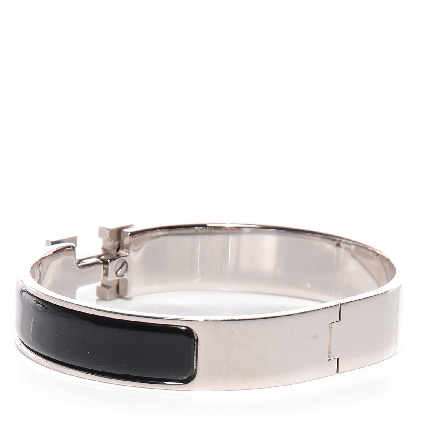 Enamel Narrow Clic Clac H Bracelet GM Black