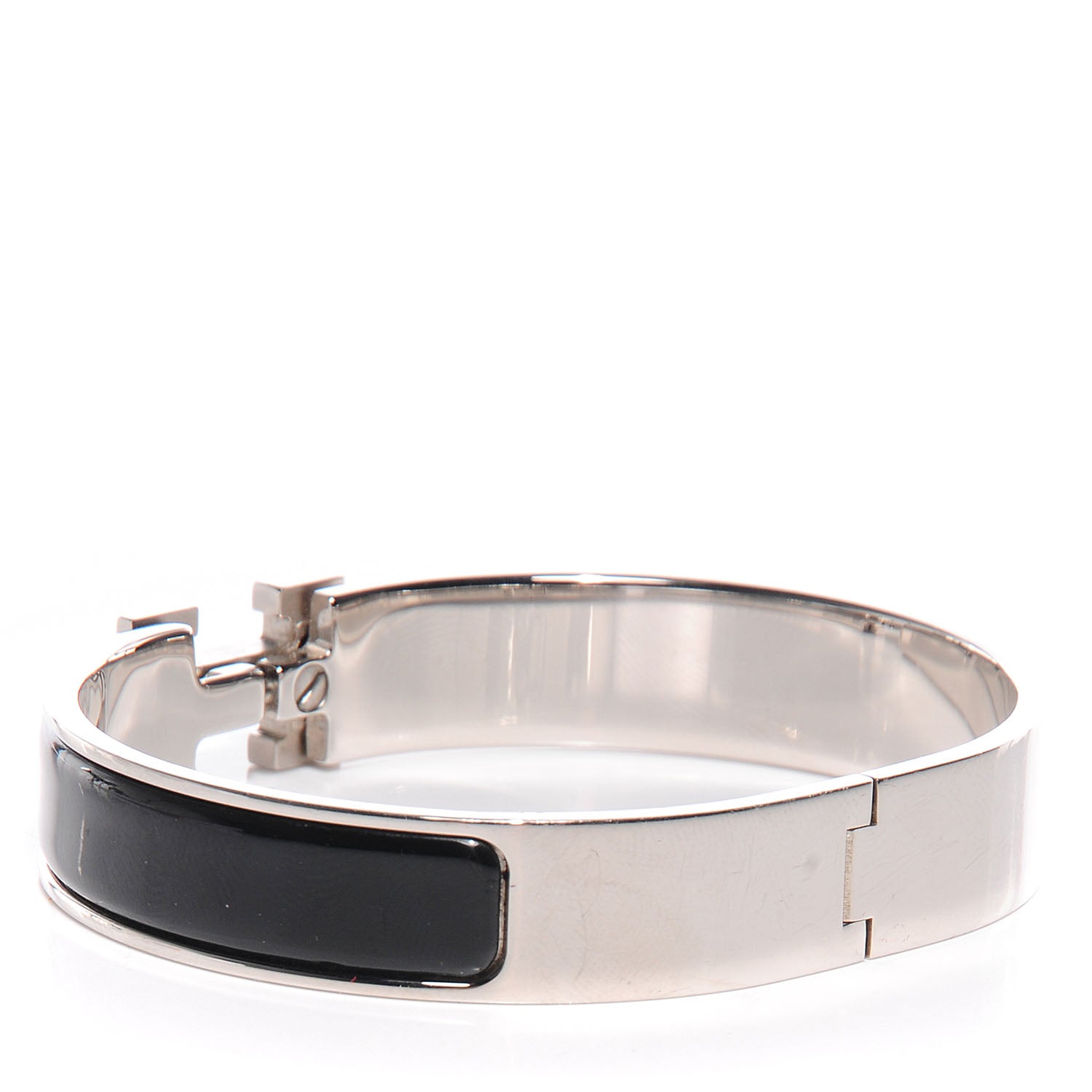 Hermes Enamel Narrow Clic Clac H Bracelet GM Black 5 of 6