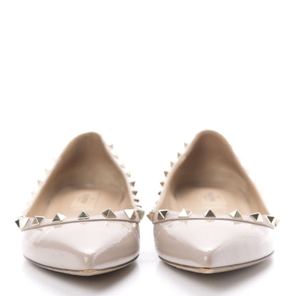 Valentino Garavani Patent Rockstud Ballerina Flats 38.5 Poudre 2 of 14