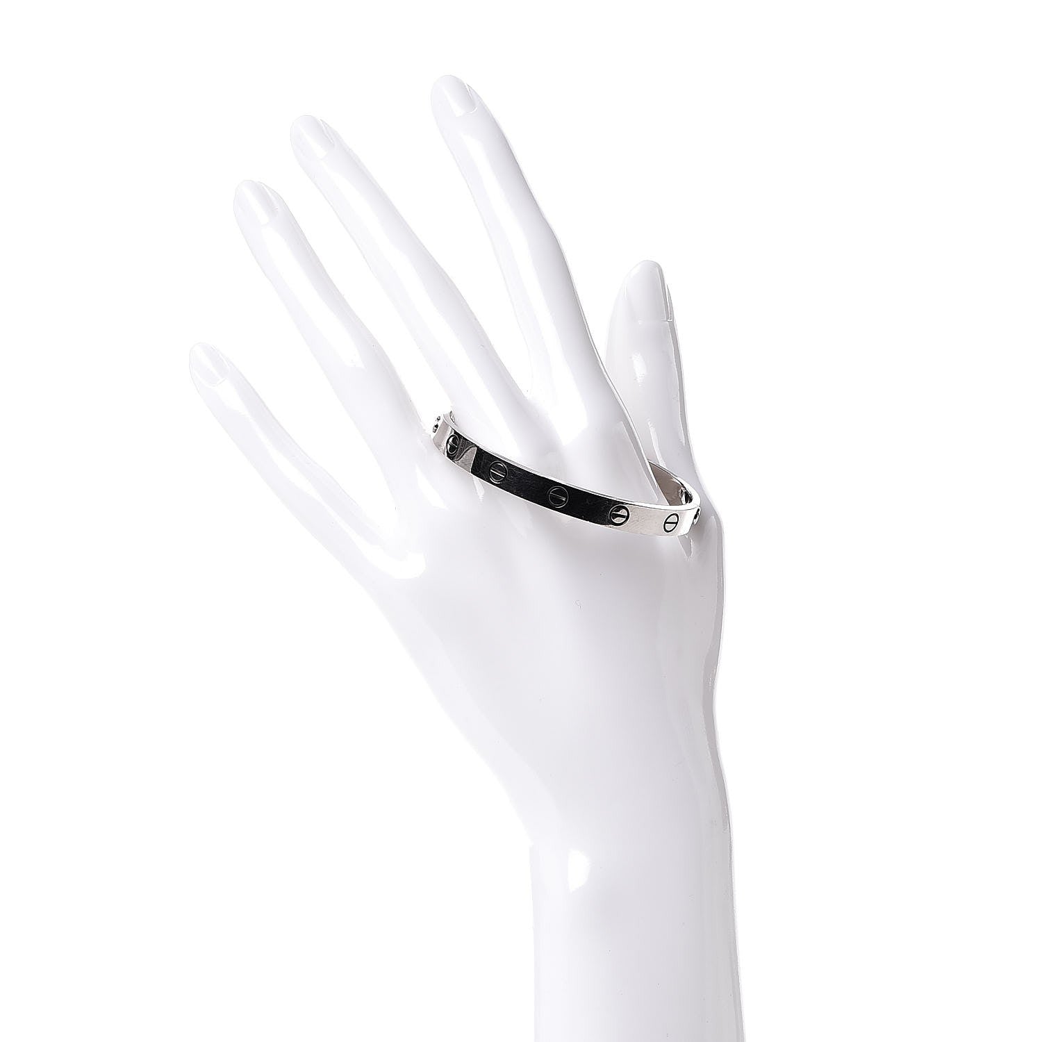 Cartier 18K White Gold LOVE Bracelet 16 2 of 8