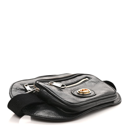 Gucci Fluffy Calfskin Morpheus Double Zip Belt Bag Black 4 of 9