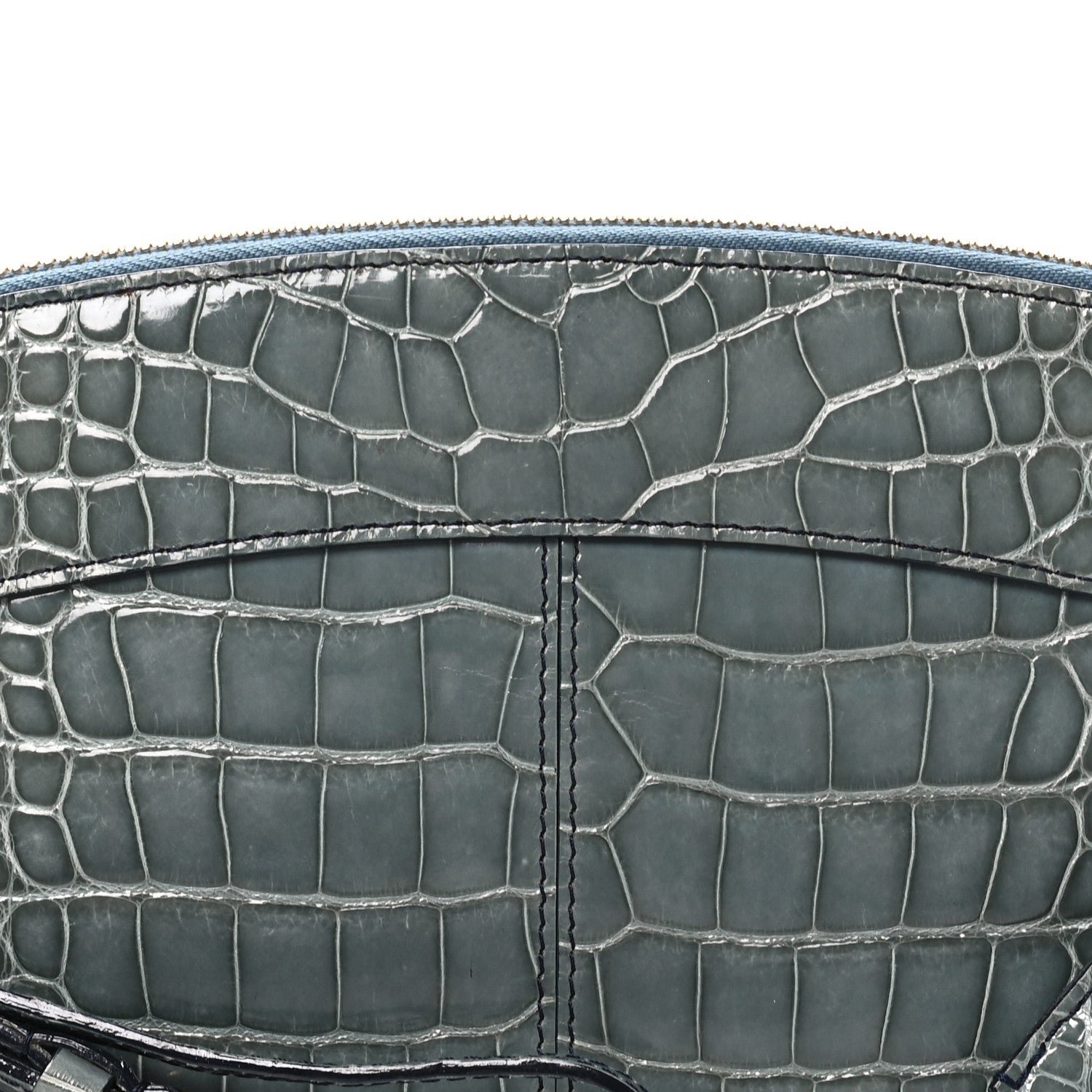 Louis Vuitton Crocodile Lockit Clutch Blue 7 of 9