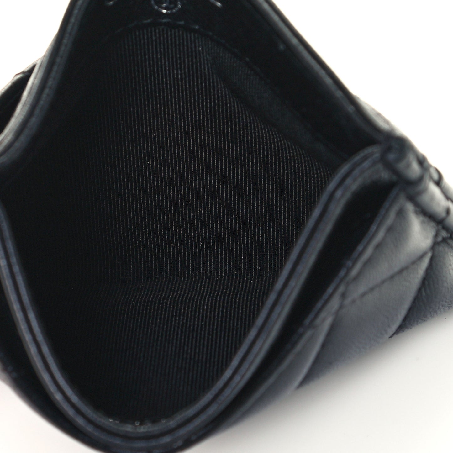 Lambskin Quilted Card Holder So Black